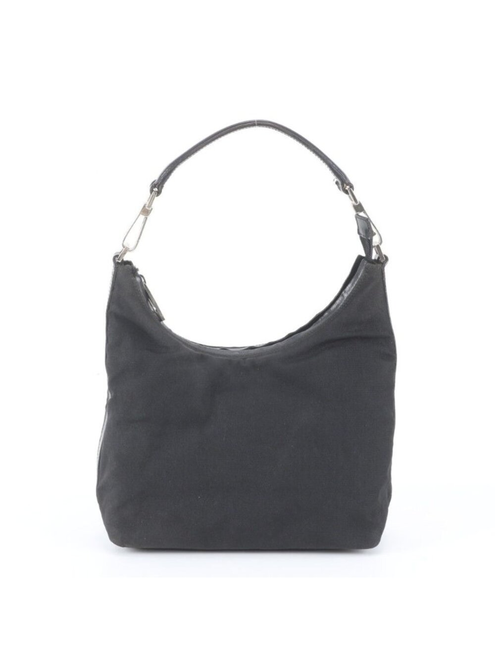 Gucci Hobo Leather Canvas Shoulder Hand Black